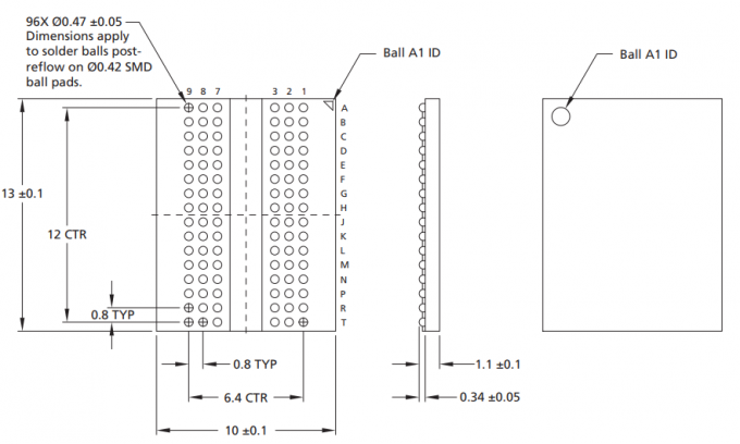 16Gbit 메모리 MT40A1G16KD-062E 사이즈 :Ｅ SDRAM - DDR4 메모리용 IC 96-에프비지에이 패키지 0