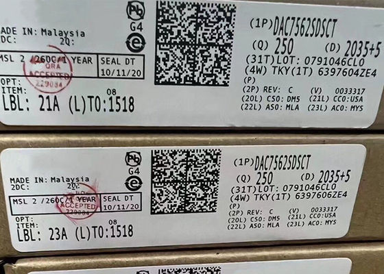 저 소비 전력 DAC7562SDSCT 집적 회로 칩 10WSON 디지털 아날로그 변환기