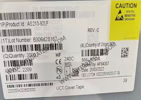 AS213-92LF 무선 통신 모듈 0.1GHz ~ 3GHz pHEMT GaAs SPDT 스위치 IC