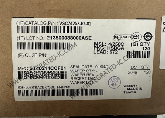 이더넷 IC VSC7425XJG-02 10 포트 관리형 레이어 2 이더넷 스위치 IC, 12 트랜시버 BGA-672 포함