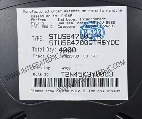 STUSB4700QTR 통합 회로 칩 400kb/s 독립 USB PD 컨트롤러 QFN-24