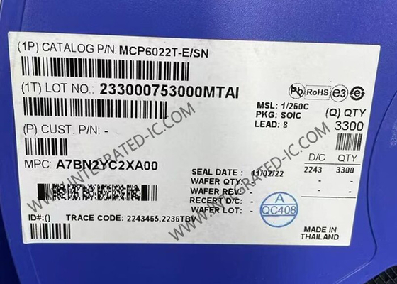 MCP6022T-E/SN 통합 회로 칩 듀얼 채널 10MHz 운영 증폭기 SOIC-8