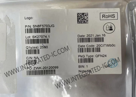 SN8F5703JG 마이크로컨트롤러 MCU 8MHz 8051 기반 마이크로컨트롤러 IC QFN-24