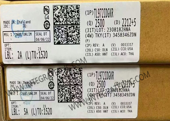TL972IDGKR 통합 회로 칩 듀얼 12V 12MHz 저소음 작동 증폭기