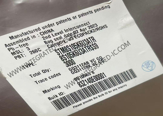 STM8S105K6U3ATR 마이크로 컨트롤러 MCU 16MHz 메인스트림 액세스 라인 8-비트 STM8S MCU 32-UFQFN