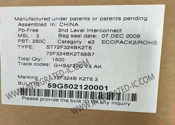 ST72F324BK2T6 마이크로 컨트롤러 MCU 8비트 ST7 마이크로 컨트롤러 IC 8MHz 임베디드 MCU