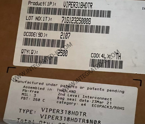 VIPER318HDTR 집적 회로 칩 에너지 절약 오프라인 고전압 컨버터 16-SOIC