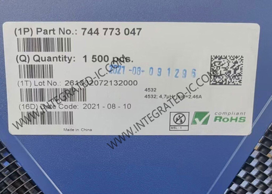 744773047 통합 회로 칩 4.7μH 전력 인덕터 1.82A 와이어 와운드 인덕터