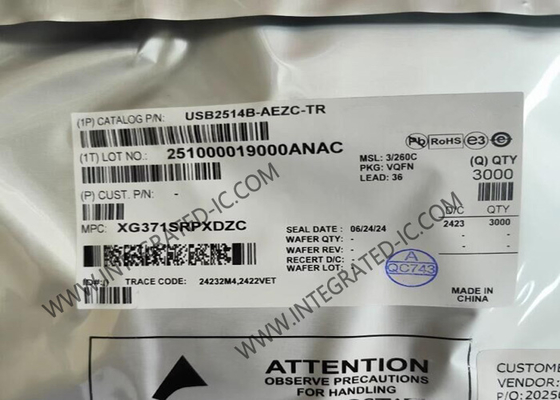 USB2514B-AEZC-TR 통합 회로 칩 4 포트 USB 2.0 하이 스피드 허브 컨트롤러 VQFN36
