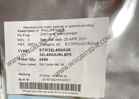 팔 Cortex-M4 STM32L4S9AII6 169UFBGA 32Bit 마이크로컨트롤러 MCU 2MB 순간 IC 칩