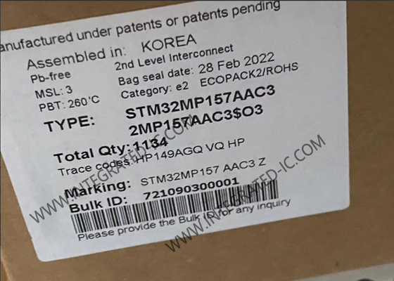 STM32MP157AAC3 ARM 듀얼 코어 32비트 209MHz 임베디드 마이크로프로세서 361-TFBGA