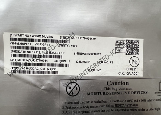 W25R256JVEIN 메모리 IC 칩 3V 256Mbit Serial NOR 플래시 메모리 듀얼/쿼드 SPI 및 RPMC