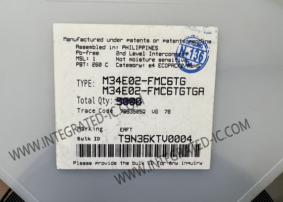 M34E02-FMC6TG 메모리 IC 칩 2-Kbit SPD EEPROM 메모리 (DRAM 모듈용)