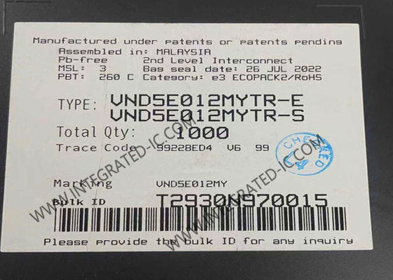 VND5E012MYTR 통합 회로 칩 52A 이중 채널 하이 사이드 드라이버 파워SSO-36