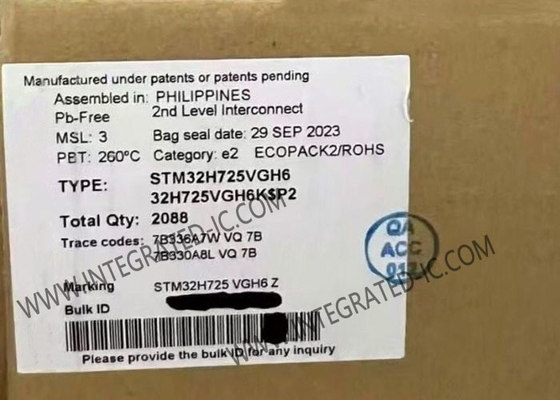 마이크로 컨트롤러 MCU STM32H725VGH6 ARM Cortex-M7 MCU 564 KB RAM