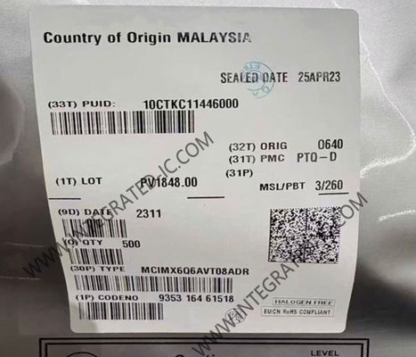 MCIMX6Q6AVT08ADR 마이크로컨트롤러 MCU i.MX6Q 쿼드 코어 32비트 852MHz ARM Cortex-A9 마이크로프로세서, 1GHz 속도