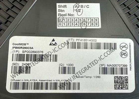 통합 회로 칩 IPB80R290C3A 11A 10V 강화 단일 전력 트랜지스터