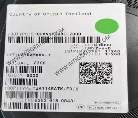 TJA1145ATK 고속 CAN 트랜시버 집적 회로 칩, 5 Mb/s 데이터 속도 및 8 kV ESD 보호 기능