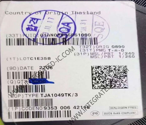 TJA1049TK 집적 회로 칩 5Mbps 고속 CAN 트랜시버, 300 mV 수신기 히스테리시스 및 4.75V ~ 5.25V 공급 전압