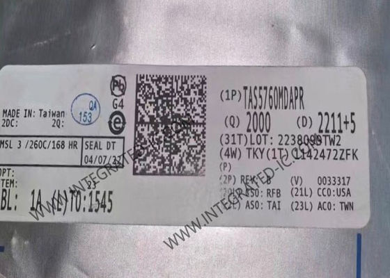 TAS5760MDAPR 집적 회로 칩 클래스 D 증폭기, 55.2W 출력 전력, 0.03% THD+N, 4옴 부하 임피던스