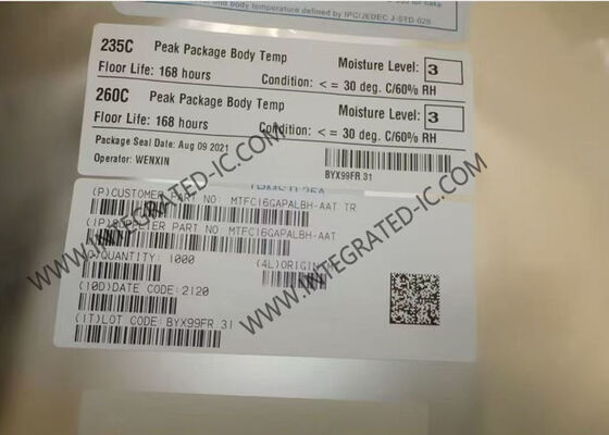 MTFC16GAPALBH-AAT 메모리 IC 칩 16GB eMMC 5.1 메모리 IC TFBGA-153 패키지