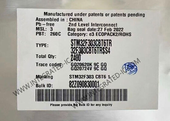 STM32F303CBT6TR 32비트 마이크로컨트롤러, 72MHz ARM 코텍스-M4 코어, 128KB 플래시 메모리