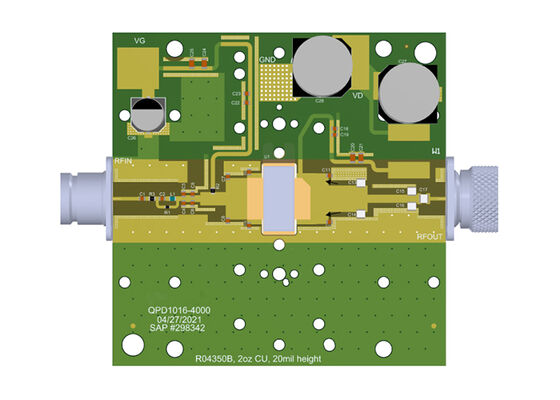 QPD1016EVB01 임베디드 솔루션 500W 사전 일치된 디스크리트 GaN RF 트랜지스터 평가판