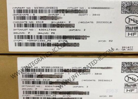 W25N01GVZEIG 1 Gbit 104MHz SPI 인터페이스 SLC NAND 플래시 메모리 IC 칩