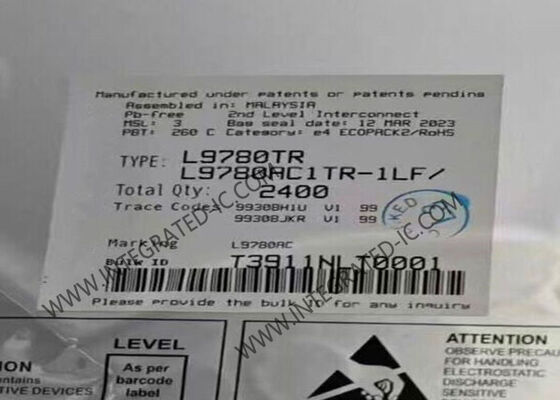 L9780TR 센서 IC 폭 넓은 범위 공기 연료 센서 인터페이스 LQFP-48 패키지에 4.9V ~ 5.1V 공급 전압