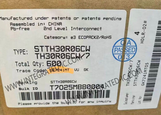 STTH30R06CW 600V 30A 초고속 스위칭 고전압 수정 디오드 통합 회로 칩