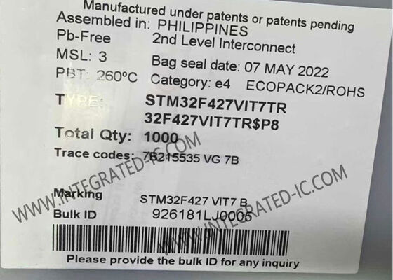 STM32F427VIT7TR 마이크로컨트롤러 MCU 32비트 180MHz ARM 코르텍스-M4 2MB 플래시 메모리