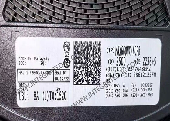 MAX660MX 통합 회로 칩 CMOS 충전 펌프 전압 변환기 100mA 출력 전류 1.5V ~ 5.5V 출력 전압 및 10kHz ~ 80kHz 스위칭 주파수