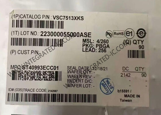 VSC7513XKS 이더넷 IC 8포트 산업용 기가비트 이더넷 스위치 (4 Cu PHY 포함)