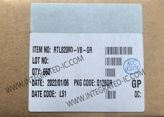 RTL8208D-VB-GR 이더넷 IC 8 채널 8 포트 10/100 Mbps RS8MII 인터페이스와 이더넷 트랜시버