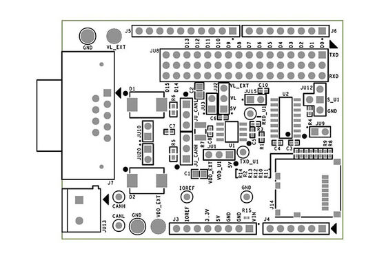 MAX13053AESHLD 임베디드 솔루션 CANbus 인터페이스 Arduino 플랫폼 평가 확장 보드
