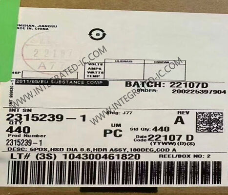 2315239-1 6 위치 보호 자동차 HSD 데이터 커넥터 100V 와이어-투-보드 수직 마운트