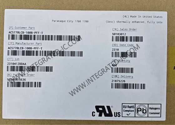 ACS770LCB-100B-PFF-T 1채널 완전 통합 전류 센서 IC