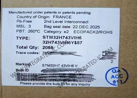 STM32H743VIH6 Microcontroller MCU 480MHz 32-Bit ARM Cortex-M7 with 1MB RAM