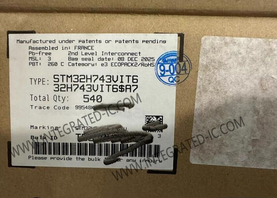 STM32H743VIT6 마이크로컨트롤러 MCU (480MHz ARM Cortex M7, 1M x 8 RAM, 168 I/O 포트 포함)