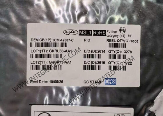 ICM-42607-C 고성능 6축 MEMS 모션 추적 센서 IC, 낮은 전력 소비 및 16비트 ADC 해상도