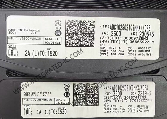 ADC102S021CIMMX 통합 회로 칩 10 비트 2 채널 200Ksps A/D 변환기