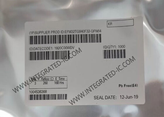 EFM32TG840F32-QFN64 마이크로컨트롤러 MCU 32비트 ARM Cortex-M3, 초저전력 및 32MHz 속도