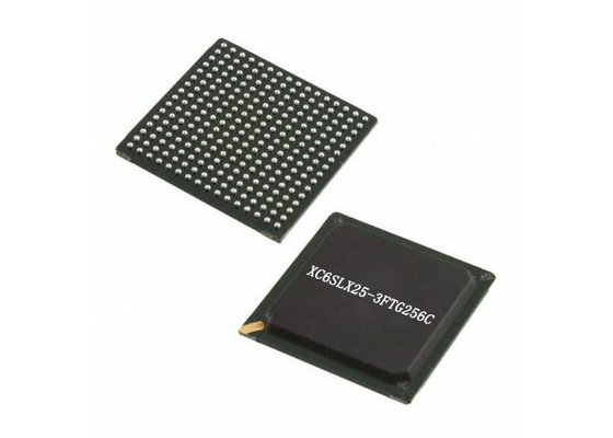 통합된 IC XC6SLX25-3FTG256C 와이어 본드 FPGA IC 표면 부착 256-LBGA 패키지
