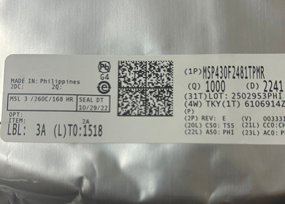 혼합 신호 마이크로 컨트롤러 통합 회로 MSP430F2481TPMR 64-LQFP 16MHz