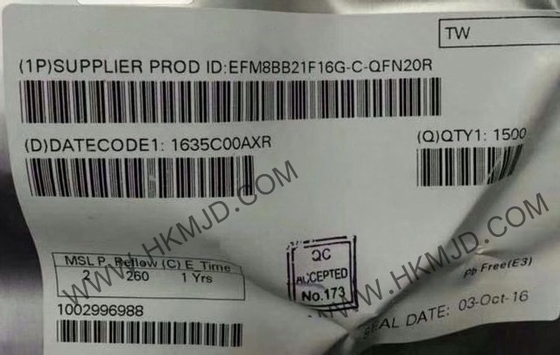 마이크로 컨트롤러 MCU EFM8BB21F16G-C-QFN20R 8-비트 50MHz CIP-51 8051 마이크로 컨트롤러 IC 20-QFN