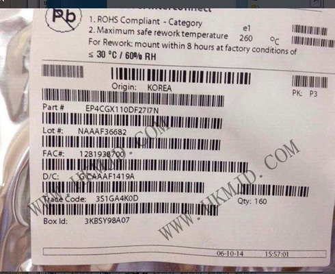 필드 프로그래밍 가능한 게이트 어레이 EP4CGX110DF27I7N 393 I/O 200 MHz 사이클론 IV GX 임베디드 FPGA 프로그래밍 가능한 논리 IC