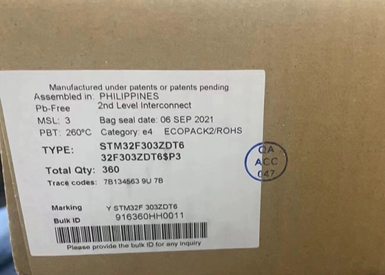 마이크로 컨트롤러 MCU STM32F303ZDT6 32비트 단일 코어 72MHz 마이크로 컨트롤러 IC 144-LQFP