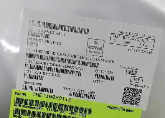 무선 통신 모듈 EFR32BG22C224F512IM32-CR 고성능 2.4GHz 무선 게코 SoC