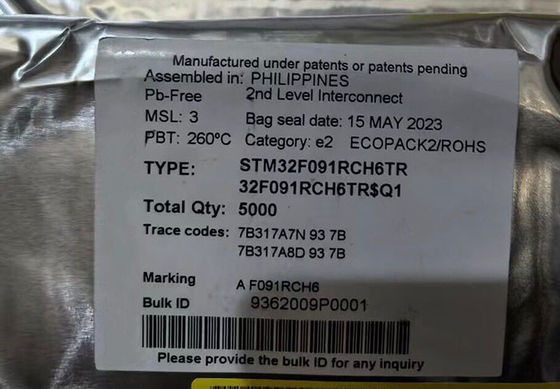 STM32F091RCH6TR 마이크로컨트롤러 MCU 메인스트림 팔 코르텍스-M0 액세스 라인 MCU