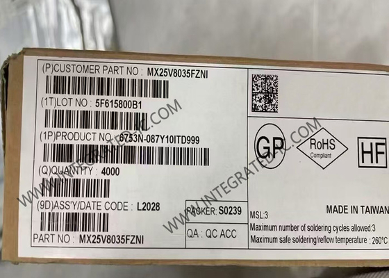 MX25V8035FZNI 메모리 IC 칩 2.3V ~ 3.6V 8 Mbit NOR 플래시 메모리 WSON-8